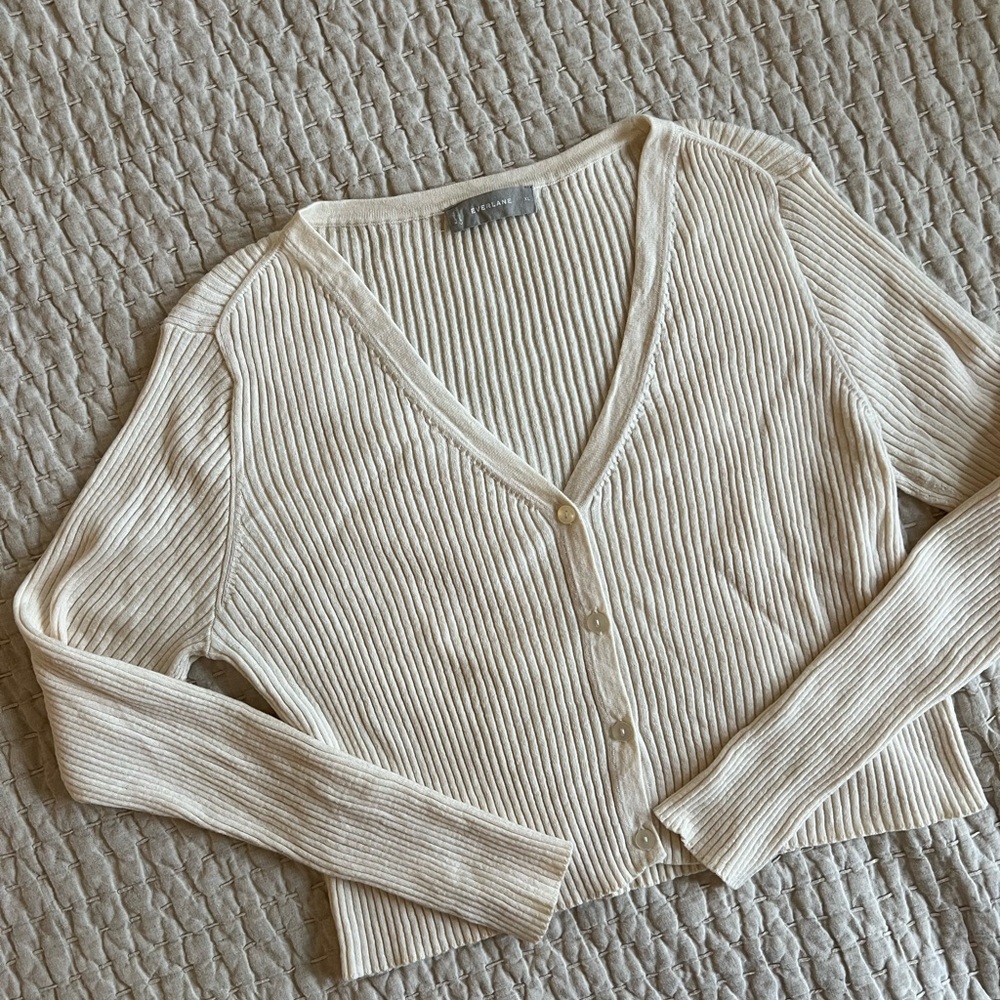 Everlane Cotton Merino Cropped Cardigan